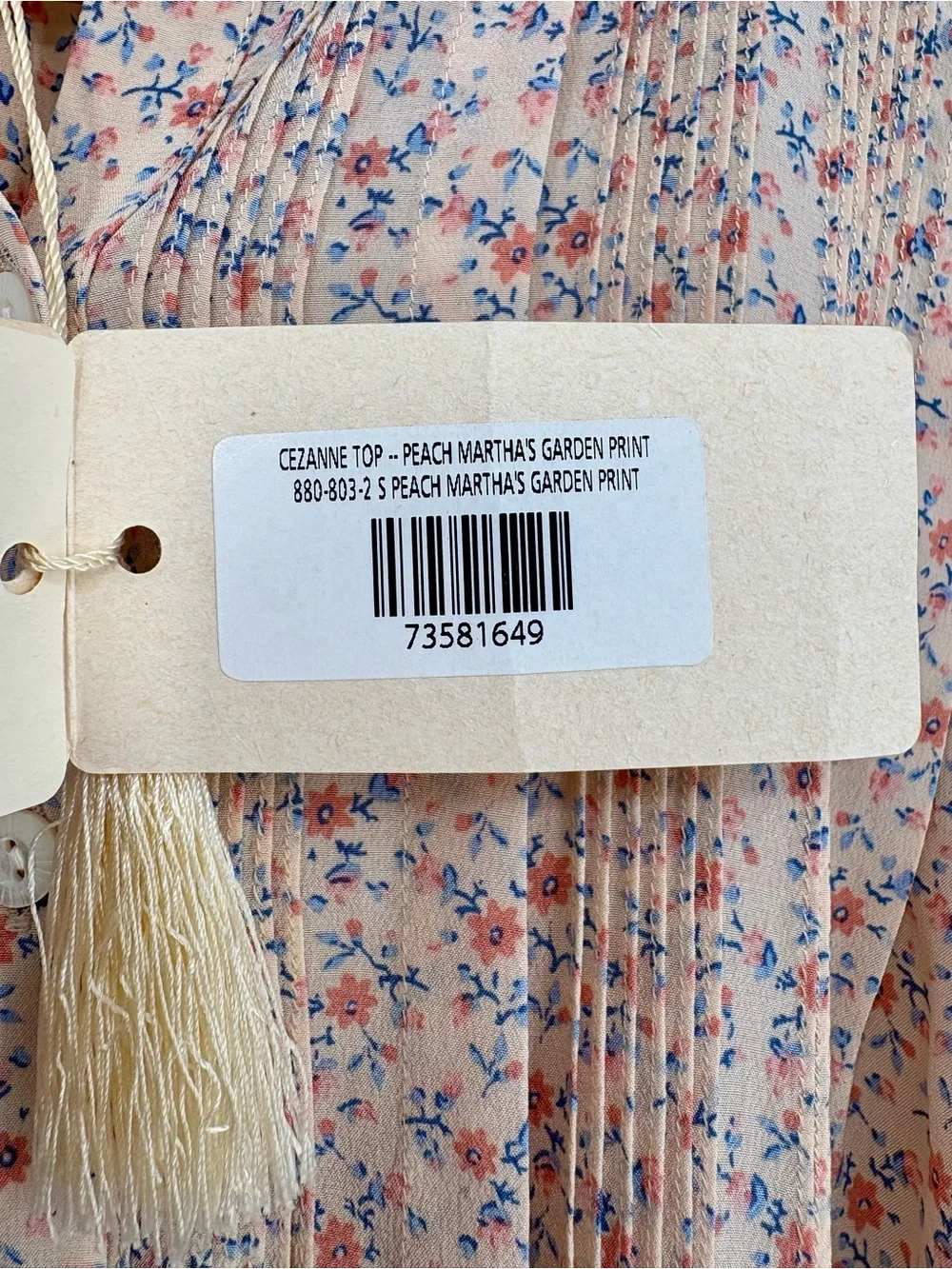 DÔEN Cézanne Silk Blouse Size Small in Peach Martha’s Garden Floral Rare NWT